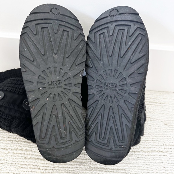 Ugg | Leland Cable Knit Fold Over Boots Y2K | Black | 6 - Picture 7 of 12